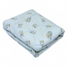 Одеяло детское стеганое овечье Ярослав (бязь) 105х140 голубое
